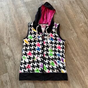 Abbey Dawn Skull Crossbones Sleeveless Hoodie XL Avril Lavigne Vtg Y2K